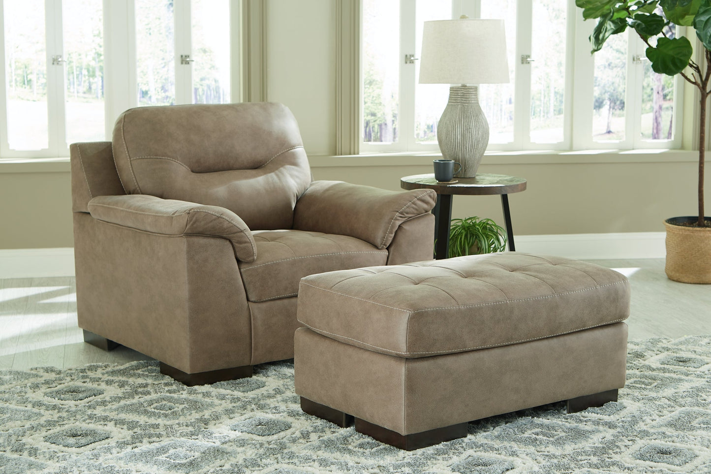 Maderla Chair and Ottoman Rent Wise Rent To Own Jacksonville, Florida