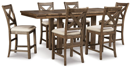 Moriville Counter Height Dining Table and 6 Barstools Rent Wise Rent To Own Jacksonville, Florida