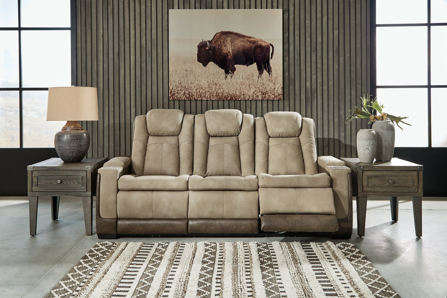 Next-Gen DuraPella PWR REC Sofa with ADJ Headrest Rent Wise Rent To Own Jacksonville, Florida