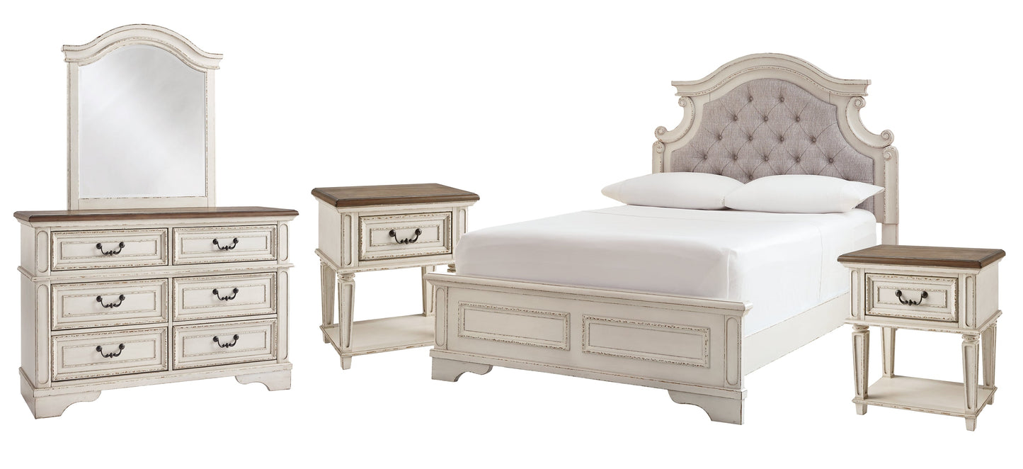 Realyn Full Panel Bed with Mirrored Dresser and 2 Nightstands Rent Wise Rent To Own Jacksonville, Florida