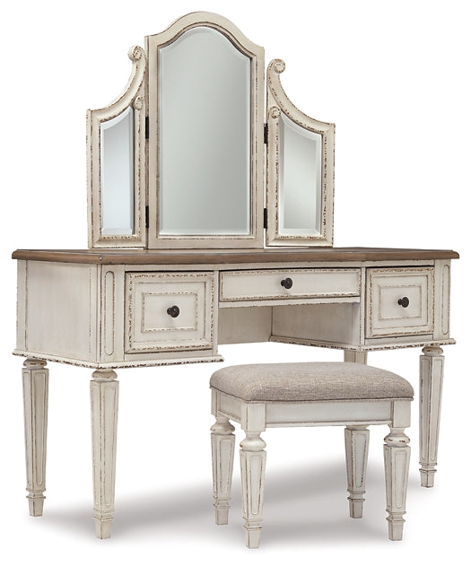 Realyn Vanity/Mirror/Stool (3/CN) Rent Wise Rent To Own Jacksonville, Florida