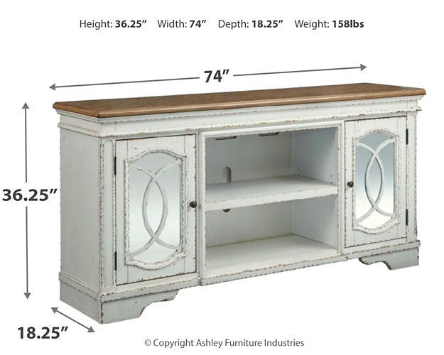 Realyn XL TV Stand w/Fireplace Option Rent Wise Rent To Own Jacksonville, Florida