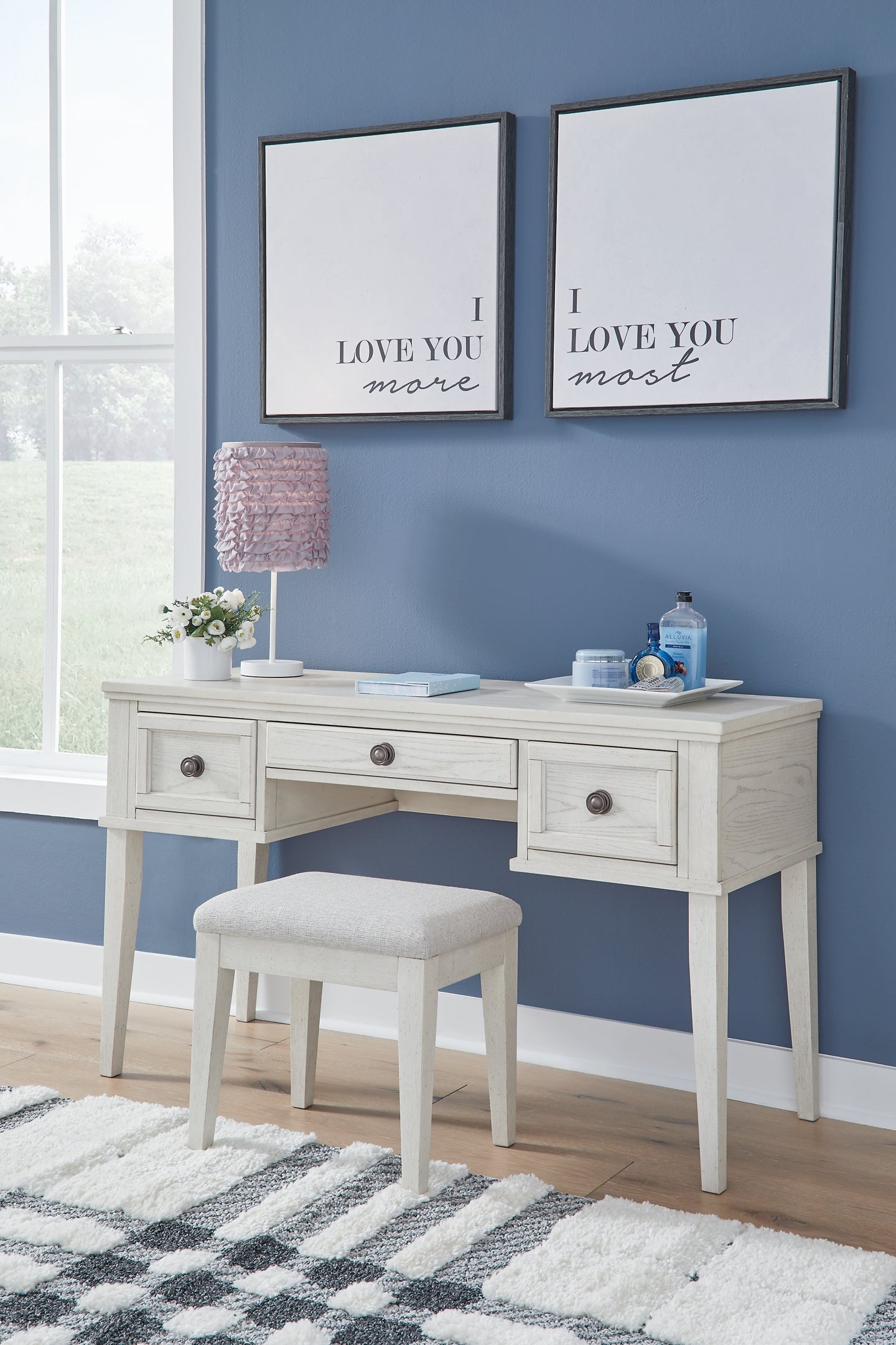 Robbinsdale Vanity/UPH Stool (2/CN) Rent Wise Rent To Own Jacksonville, Florida