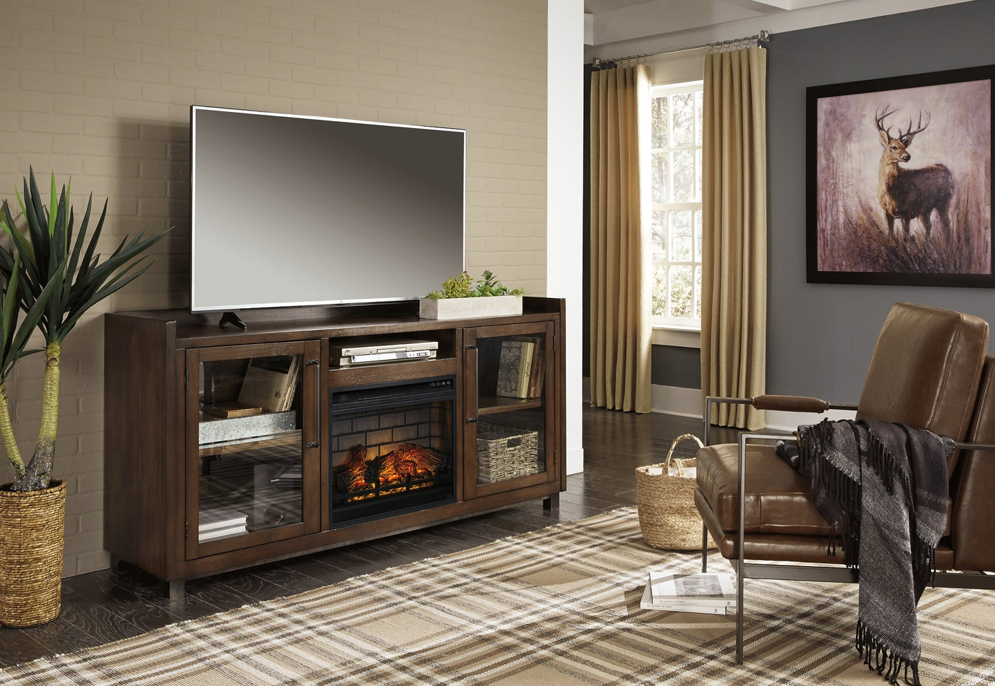 Starmore 70" TV Stand with Electric Fireplace Rent Wise Rent To Own Jacksonville, Florida