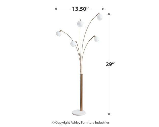 Taliya Metal Arc Lamp (1/CN) Rent Wise Rent To Own Jacksonville, Florida