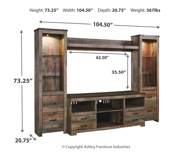 Trinell 4-Piece Entertainment Center Rent Wise Rent To Own Jacksonville, Florida