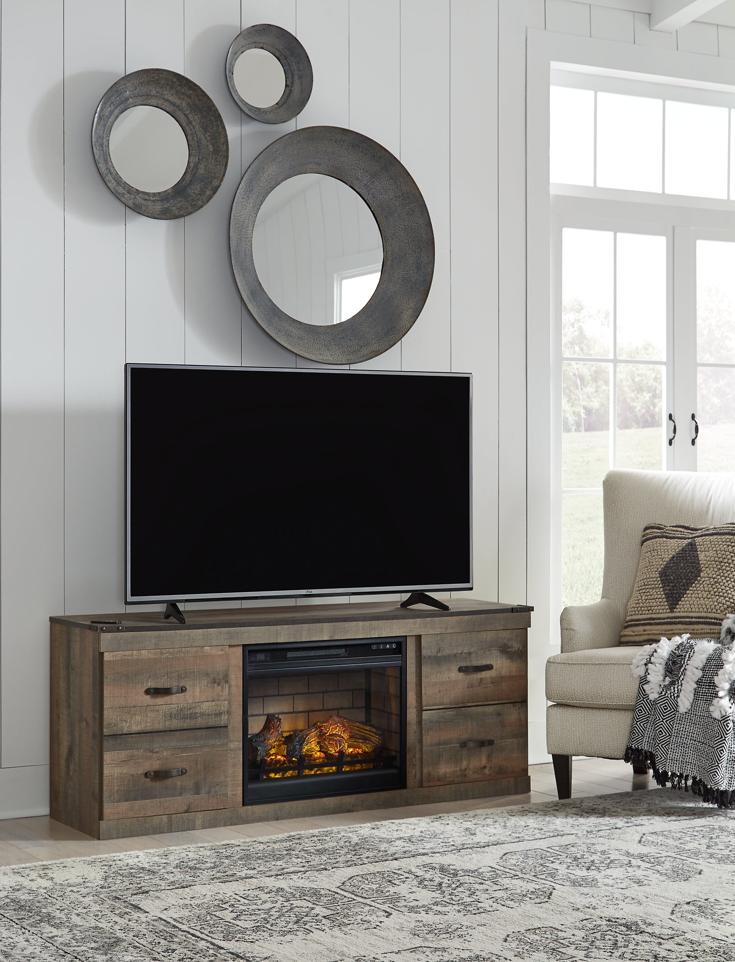 Trinell TV Stand with Electric Fireplace Rent Wise Rent To Own Jacksonville, Florida