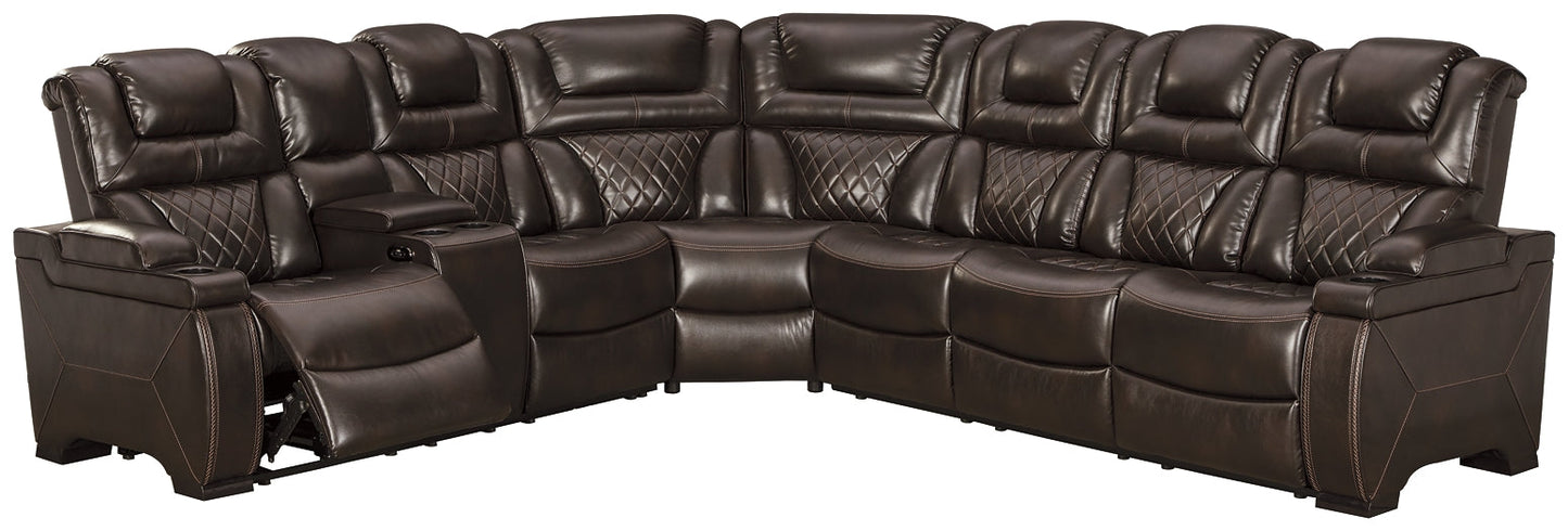 Warnerton 3-Piece Power Reclining Sectional Rent Wise Rent To Own Jacksonville, Florida