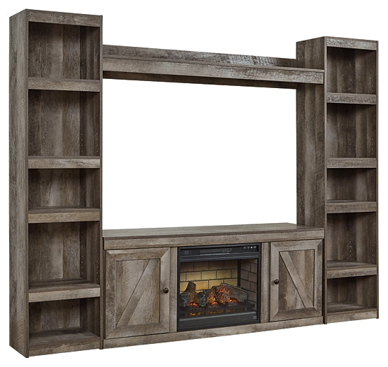 Wynnlow 4-Piece Entertainment Center with Electric Fireplace Rent Wise Rent To Own Jacksonville, Florida