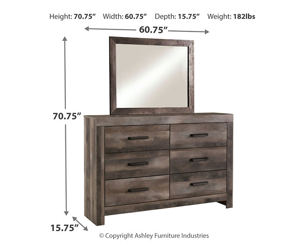 Wynnlow Queen Panel Bed with Mirrored Dresser Rent Wise Rent To Own Jacksonville, Florida