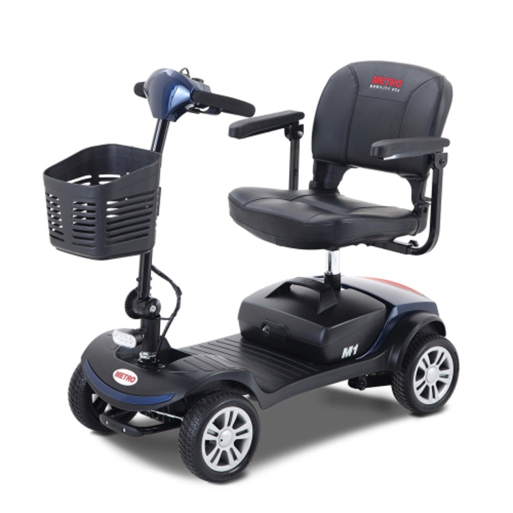 M1 Model Four wheels Compact Travel Mobility Scooter with 300W Motor for Adult-300lbs, BLUE