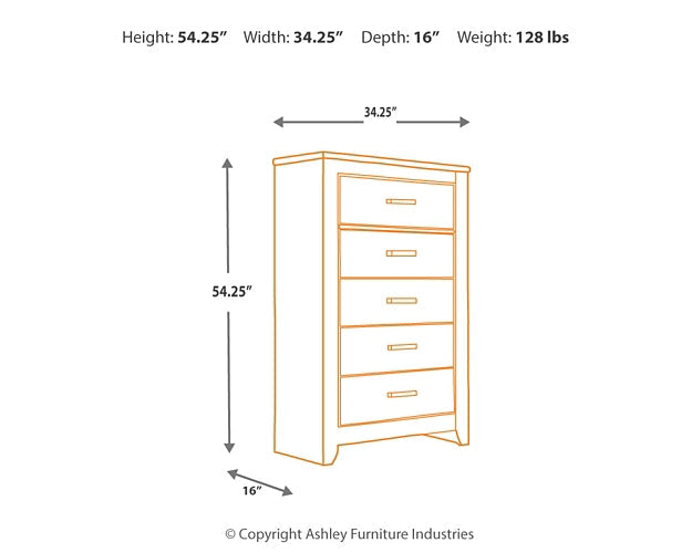 Zelen Five Drawer Chest Rent Wise Rent To Own Jacksonville, Florida