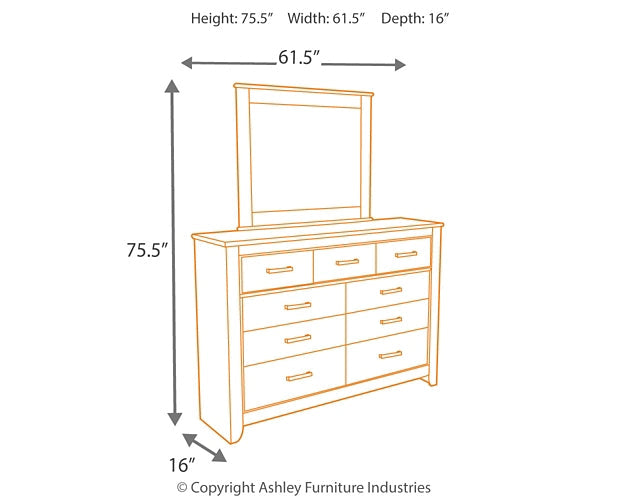 Zelen Full Panel Headboard with Mirrored Dresser Rent Wise Rent To Own Jacksonville, Florida