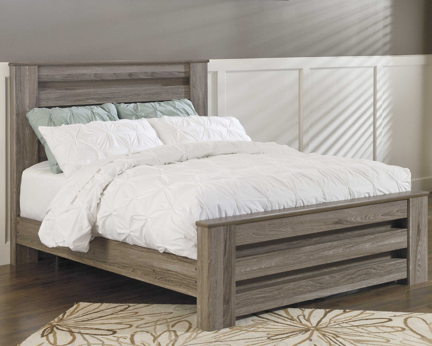 Zelen Queen Panel Bed with Mirrored Dresser Rent Wise Rent To Own Jacksonville, Florida