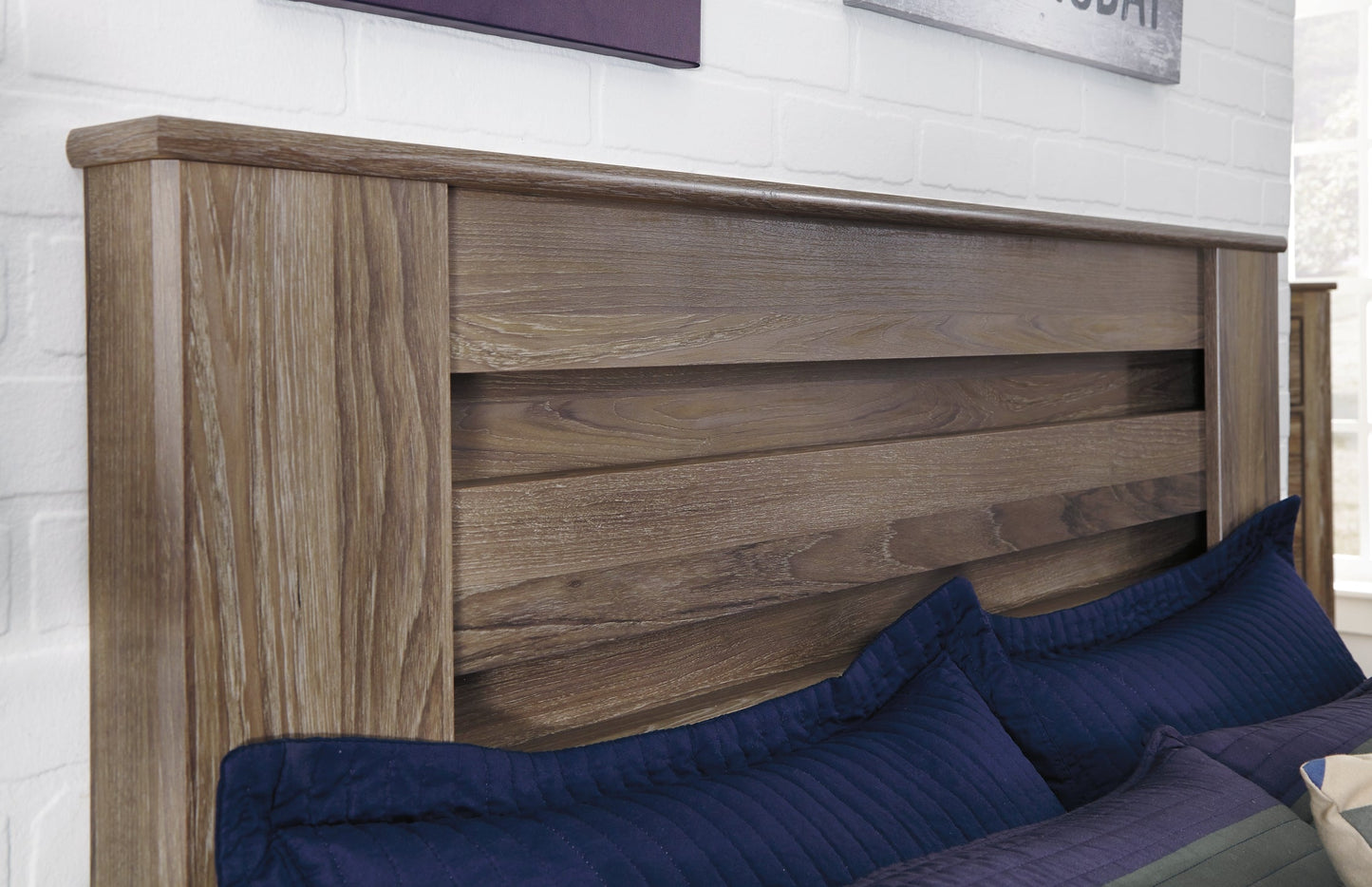 Zelen Queen Panel Bed with Mirrored Dresser Rent Wise Rent To Own Jacksonville, Florida