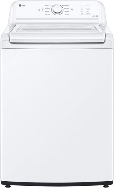 LG - 4.1 Cu. Ft. Top Load Washer with SlamProof Glass Lid - White