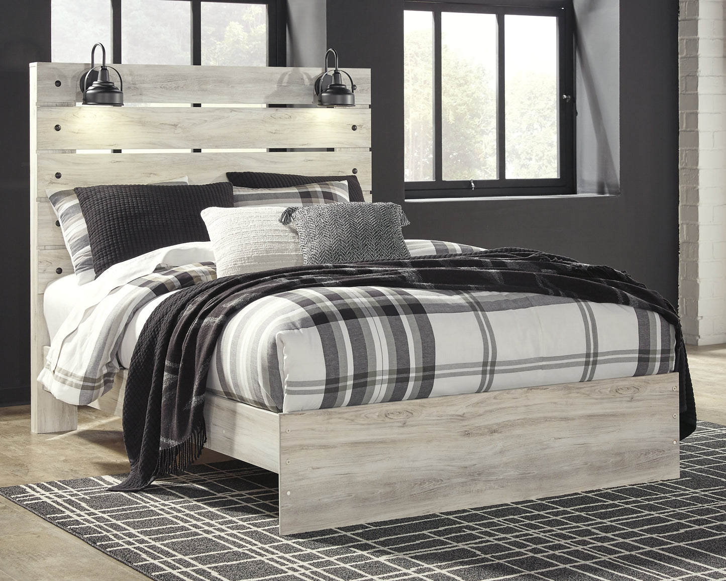 Cambeck Panel Bed With Mirrored Dresser