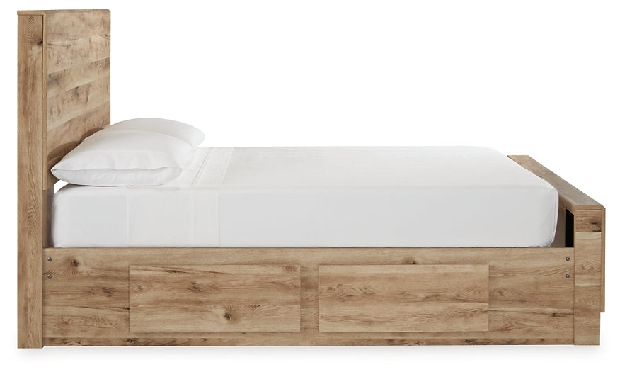 Hyanna Panel Bed With Storage With Mirrored Dresser