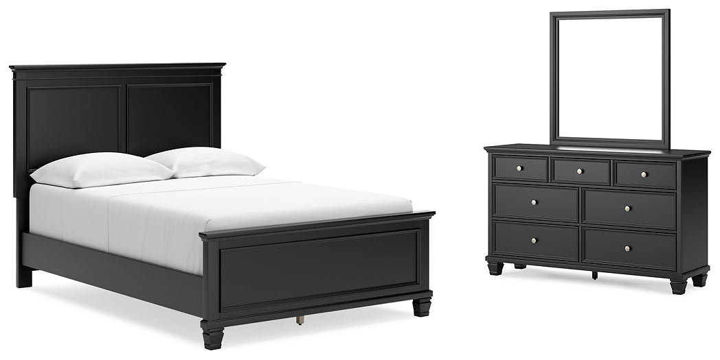 Lanolee Panel Bed With Mirrored Dresser
