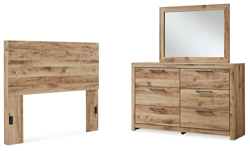 Hyanna Panel Headboard With Mirrored Dresser