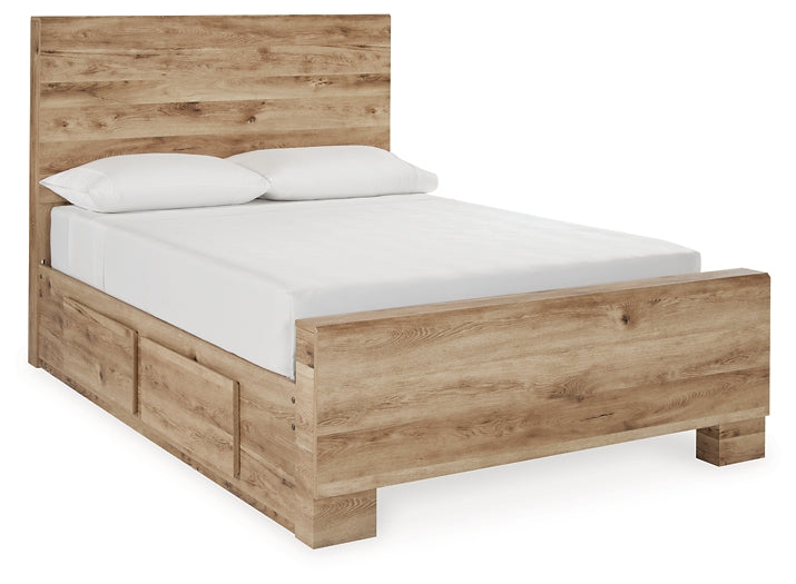 Hyanna Panel Bed With Storage With Mirrored Dresser And 2 Nightstands