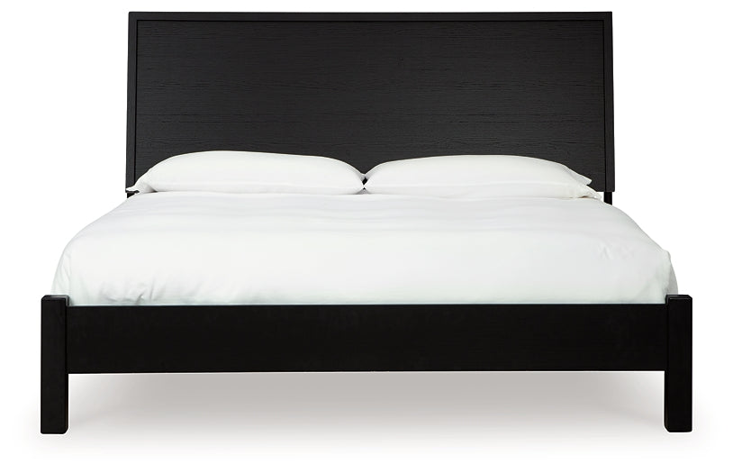 Danziar Panel Bed With Mirrored Dresser, Chest And 2 Nightstands