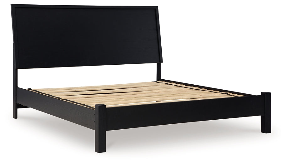 Danziar Panel Bed With Mirrored Dresser, Chest And 2 Nightstands