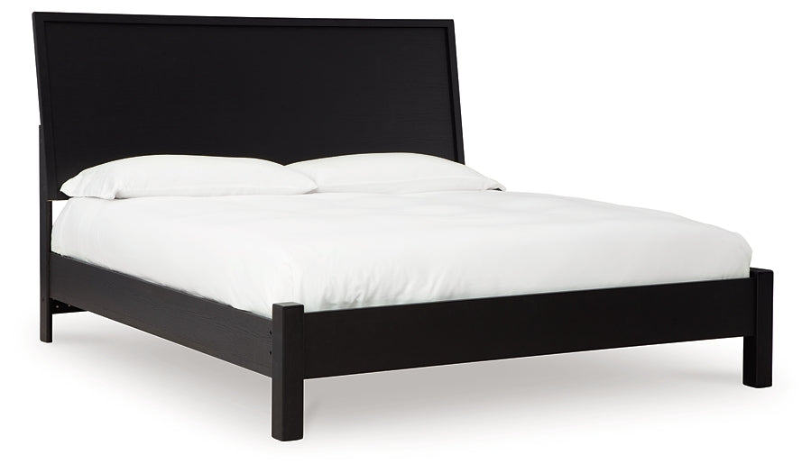 Danziar Panel Bed With Mirrored Dresser And Nightstand