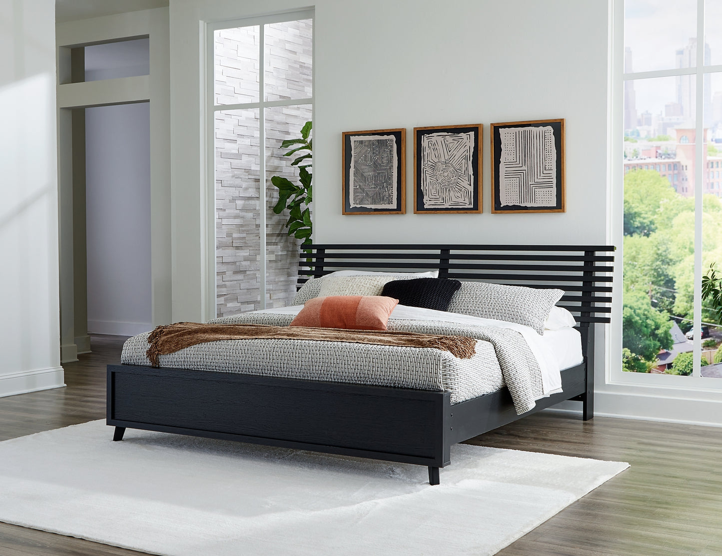 Danziar Panel Bed With Mirrored Dresser And Chest