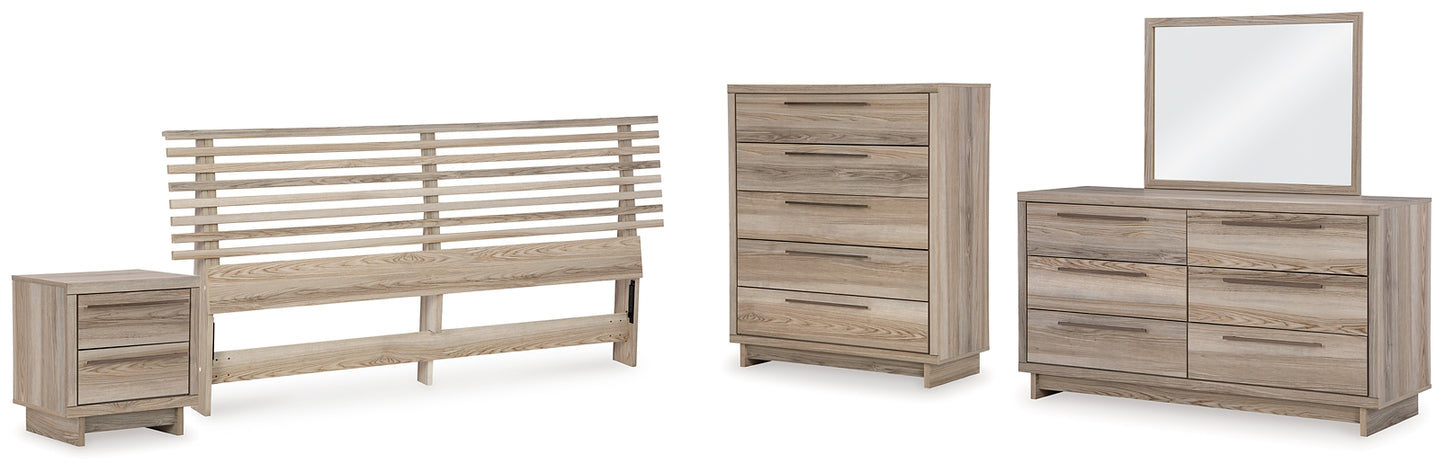 Hasbrick Panel Headboard With Mirrored Dresser, Chest And Nightstand