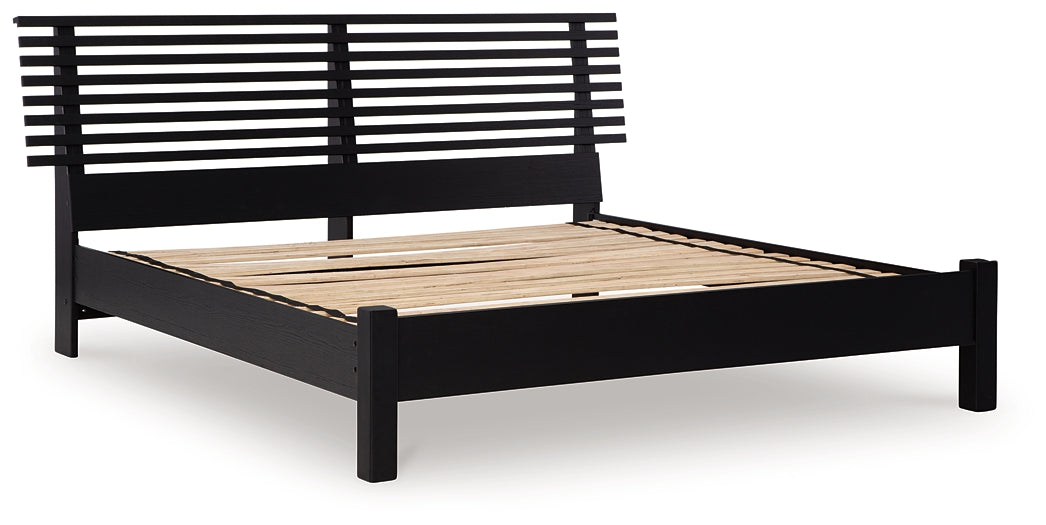 Danziar Panel Bed With Mirrored Dresser, Chest And 2 Nightstands