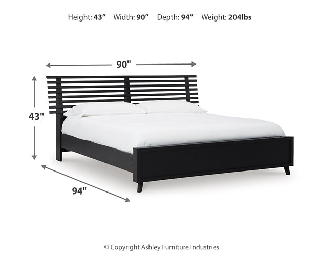Danziar Panel Bed With Mirrored Dresser