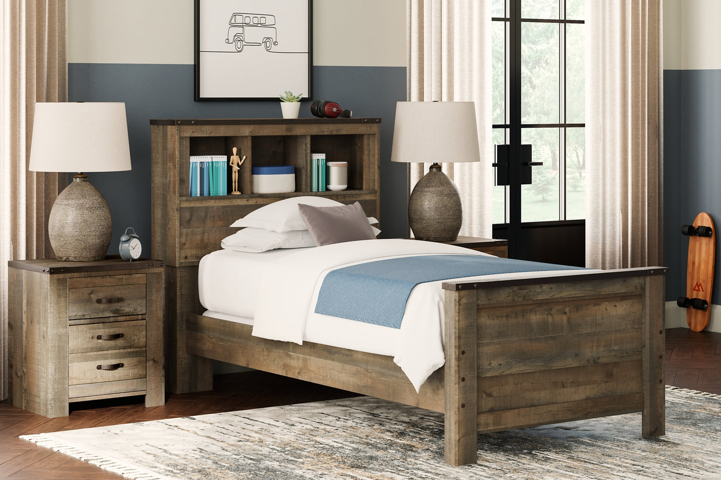 Trinell Bookcase Bed