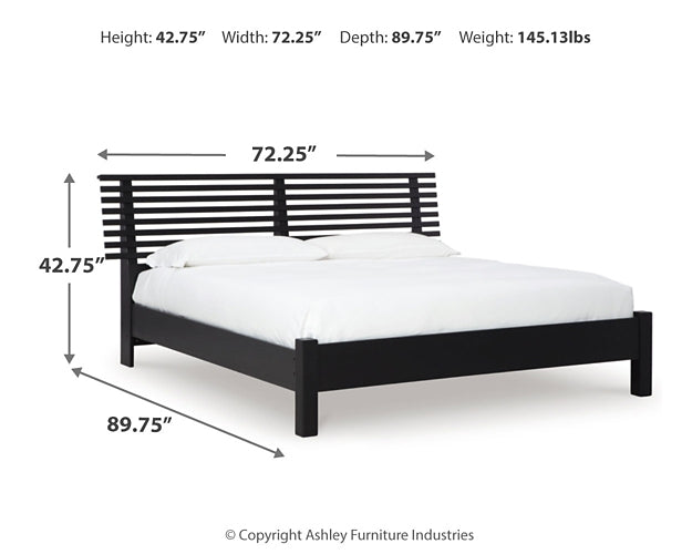 Danziar Panel Bed With Mirrored Dresser