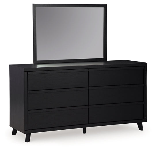 Danziar Panel Bed With Mirrored Dresser And Nightstand