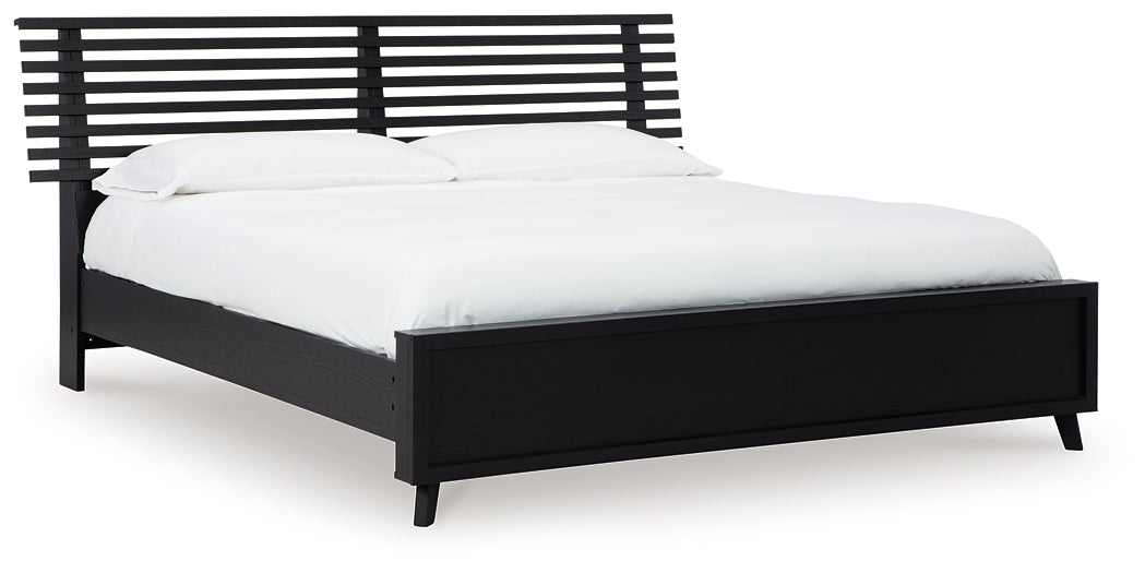 Danziar Panel Bed With Mirrored Dresser And Nightstand