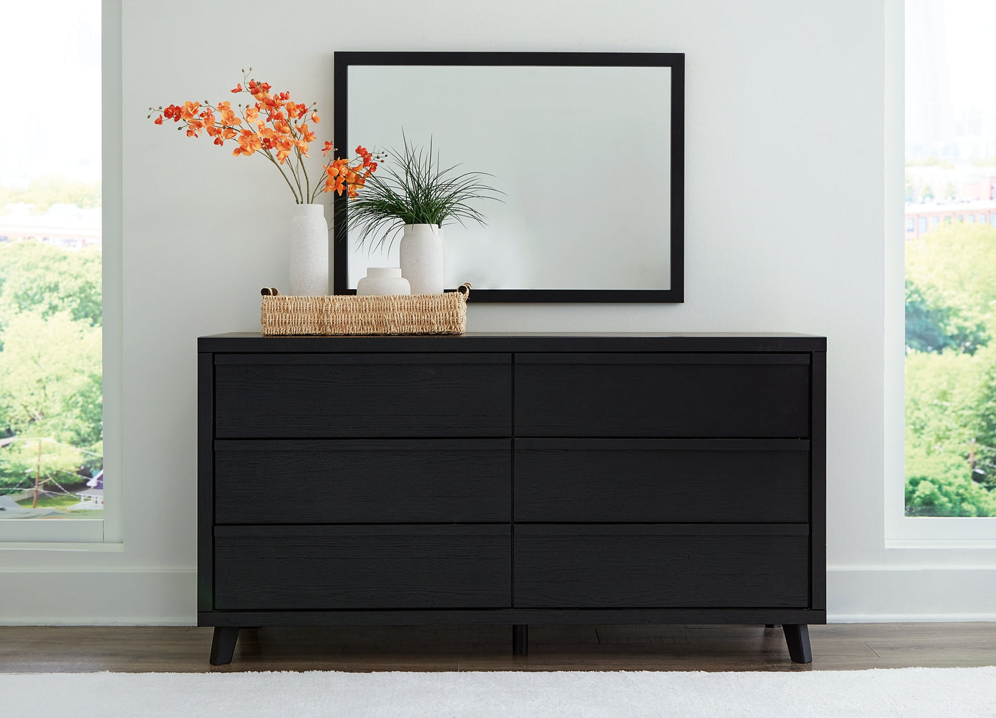 Danziar Panel Bed With Mirrored Dresser And Nightstand