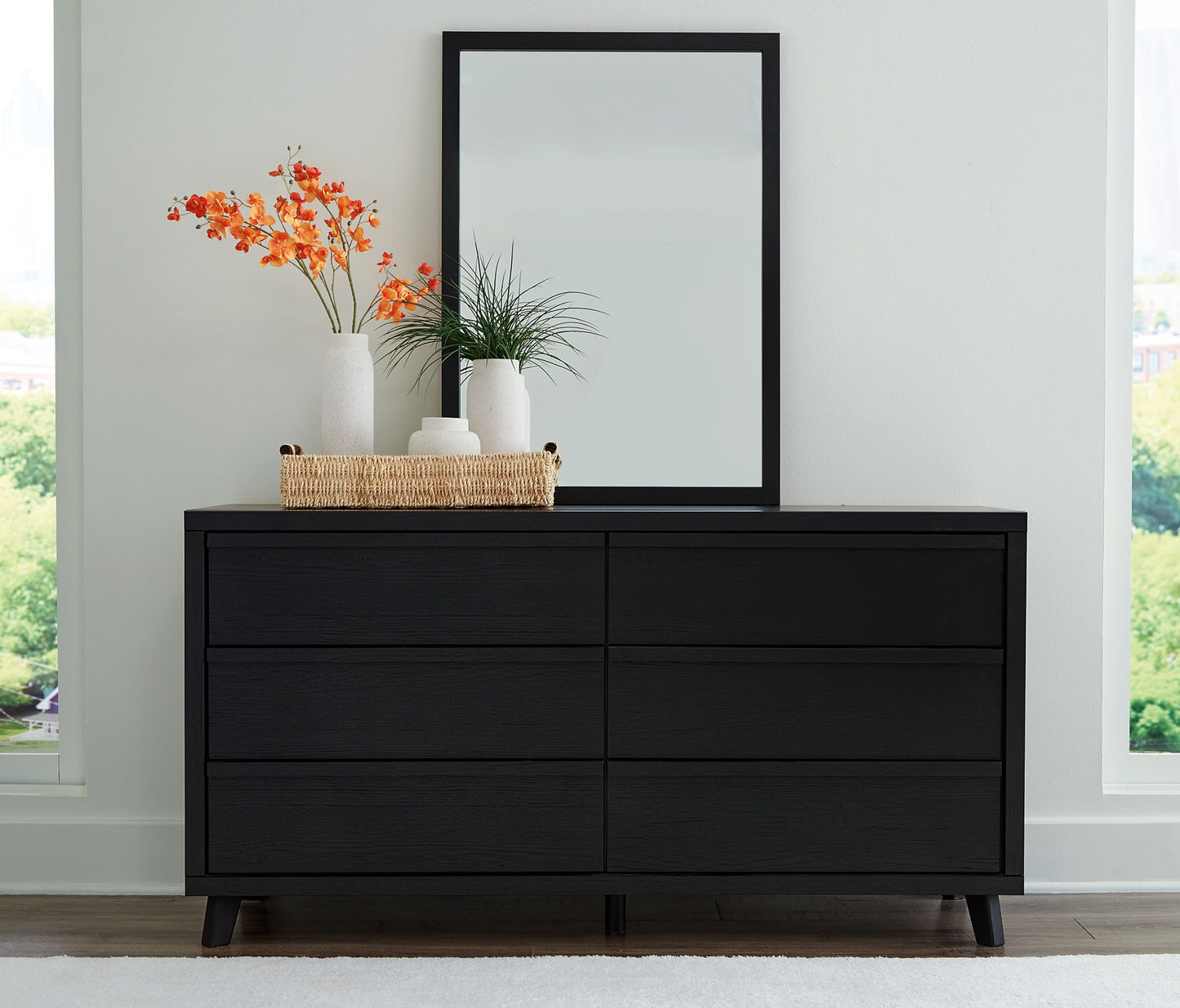 Danziar Panel Bed With Mirrored Dresser And Nightstand