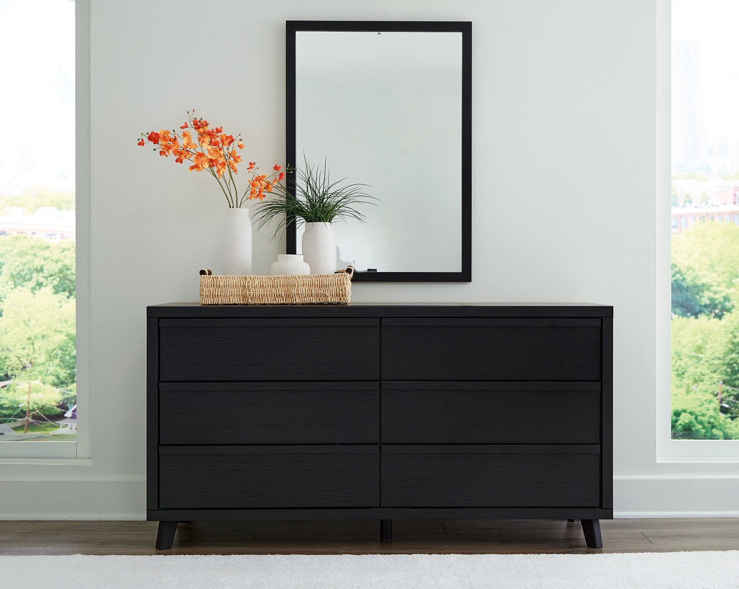 Danziar Panel Bed With Mirrored Dresser And Nightstand