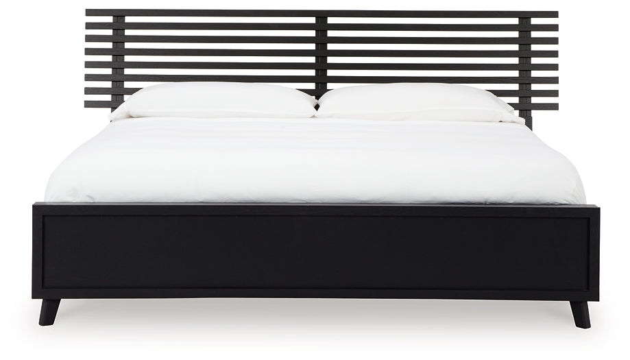 Danziar Panel Bed With Mirrored Dresser And Nightstand