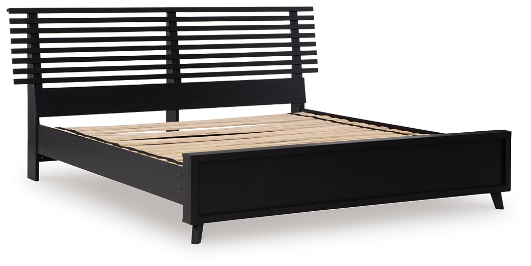 Danziar Panel Bed With Mirrored Dresser And Nightstand
