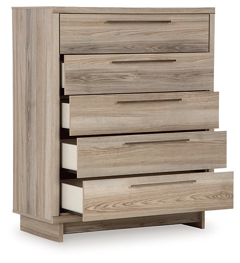 Hasbrick Panel Bed With Mirrored Dresser And Chest