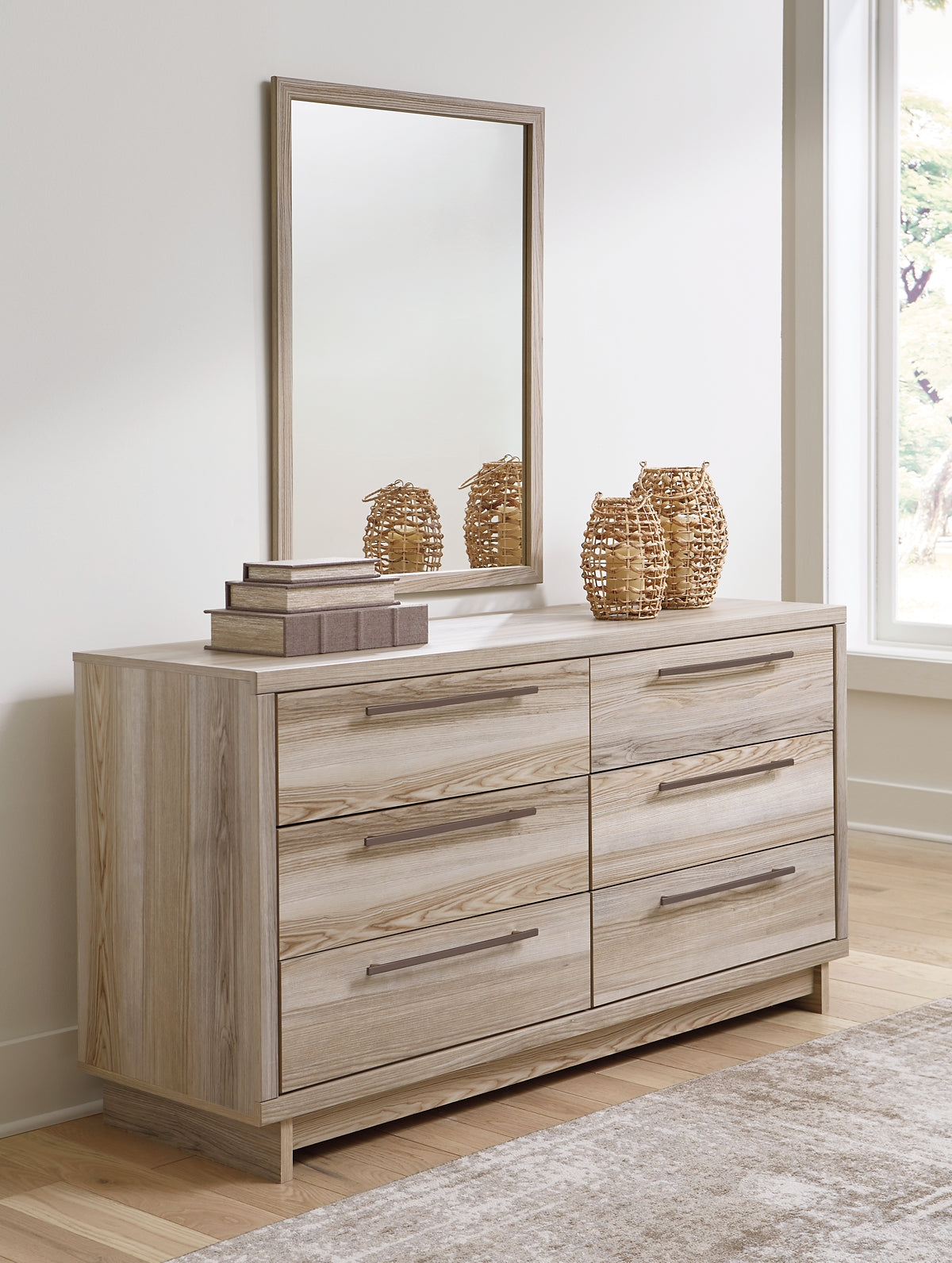 Hasbrick Panel Bed With Mirrored Dresser And Chest