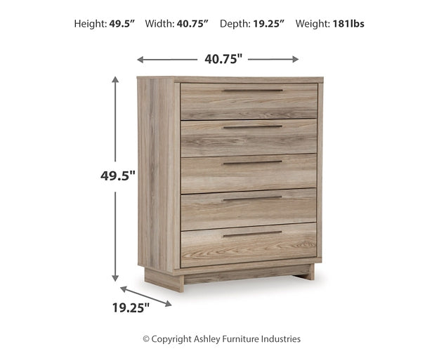 Hasbrick Panel Bed With Mirrored Dresser And Chest