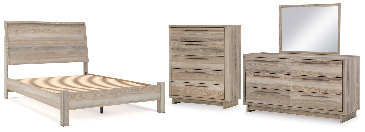 Hasbrick Panel Bed With Mirrored Dresser And Chest
