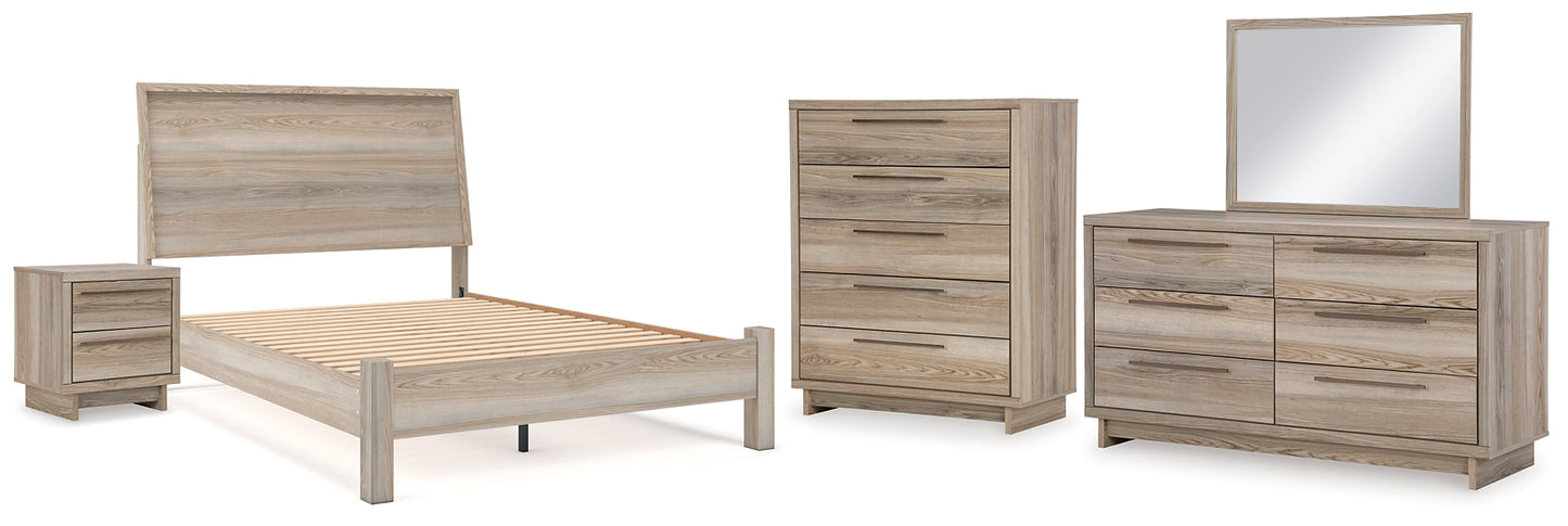 Hasbrick Panel Bed With Mirrored Dresser, Chest And Nightstand