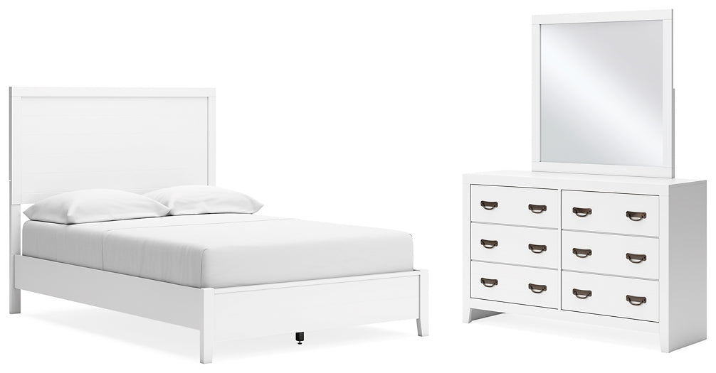 Binterglen Panel Bed With Mirrored Dresser