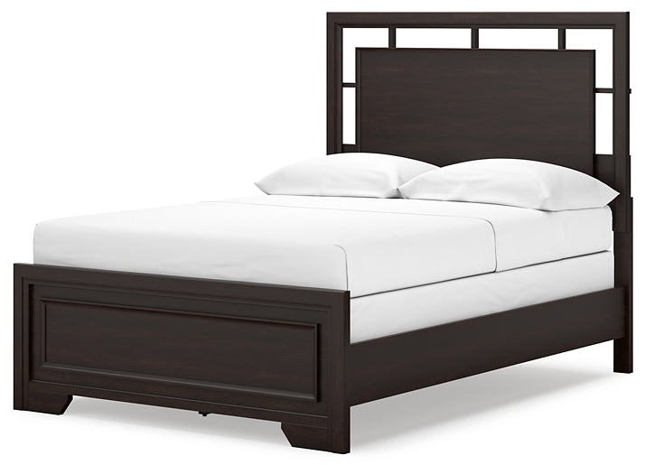 Covetown Panel Bed With Mirrored Dresser, Chest And 2 Nightstands