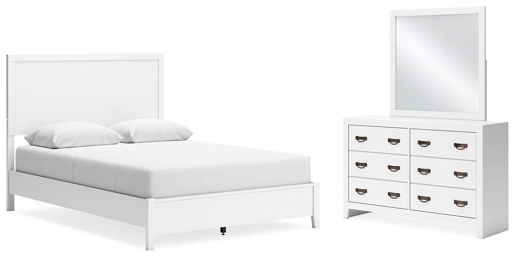 Binterglen Panel Bed With Mirrored Dresser