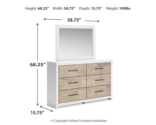 Charbitt Panel Bed With Mirrored Dresser